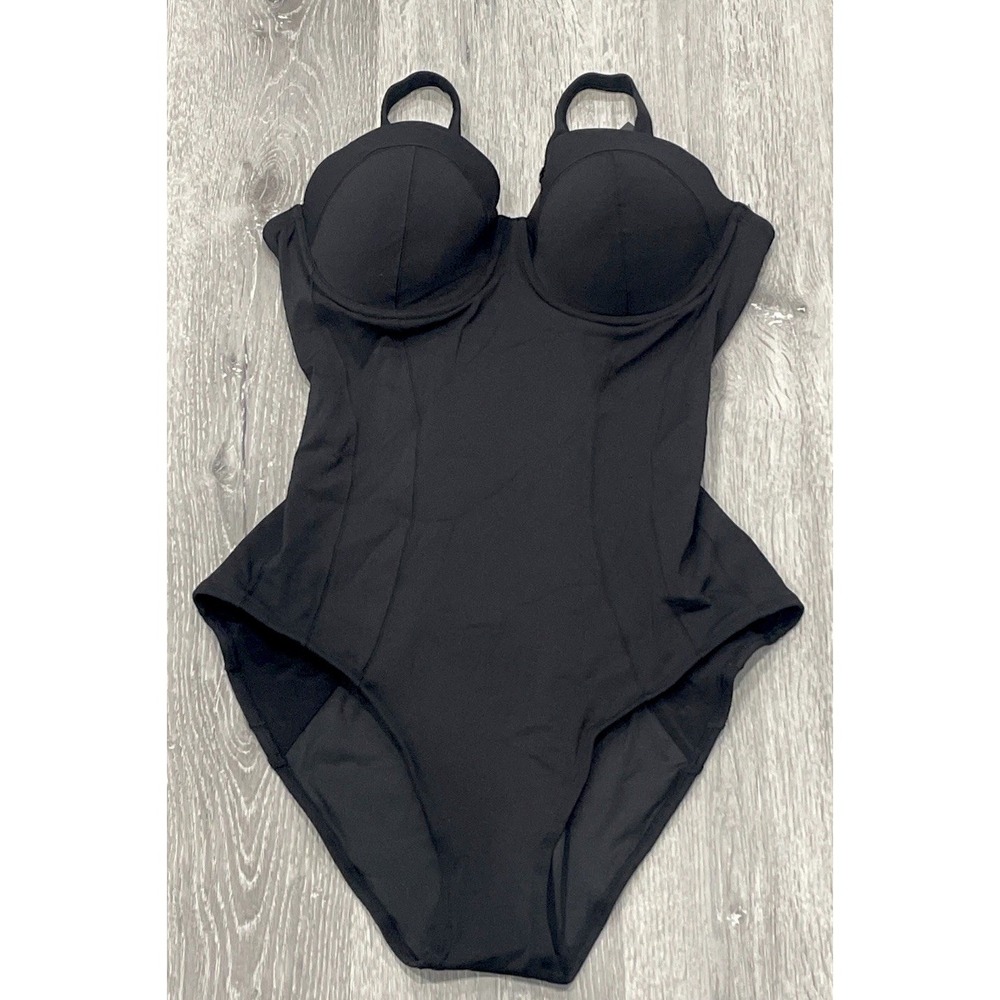 NWT TA3 Lushy One Piece Swimsuit Underwire Corset Black Womens 2X Reg/Long C Cup